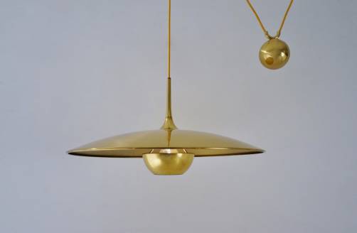 Florian Schulz Onos 55 pendant, solid brass, 1970`s ca, German